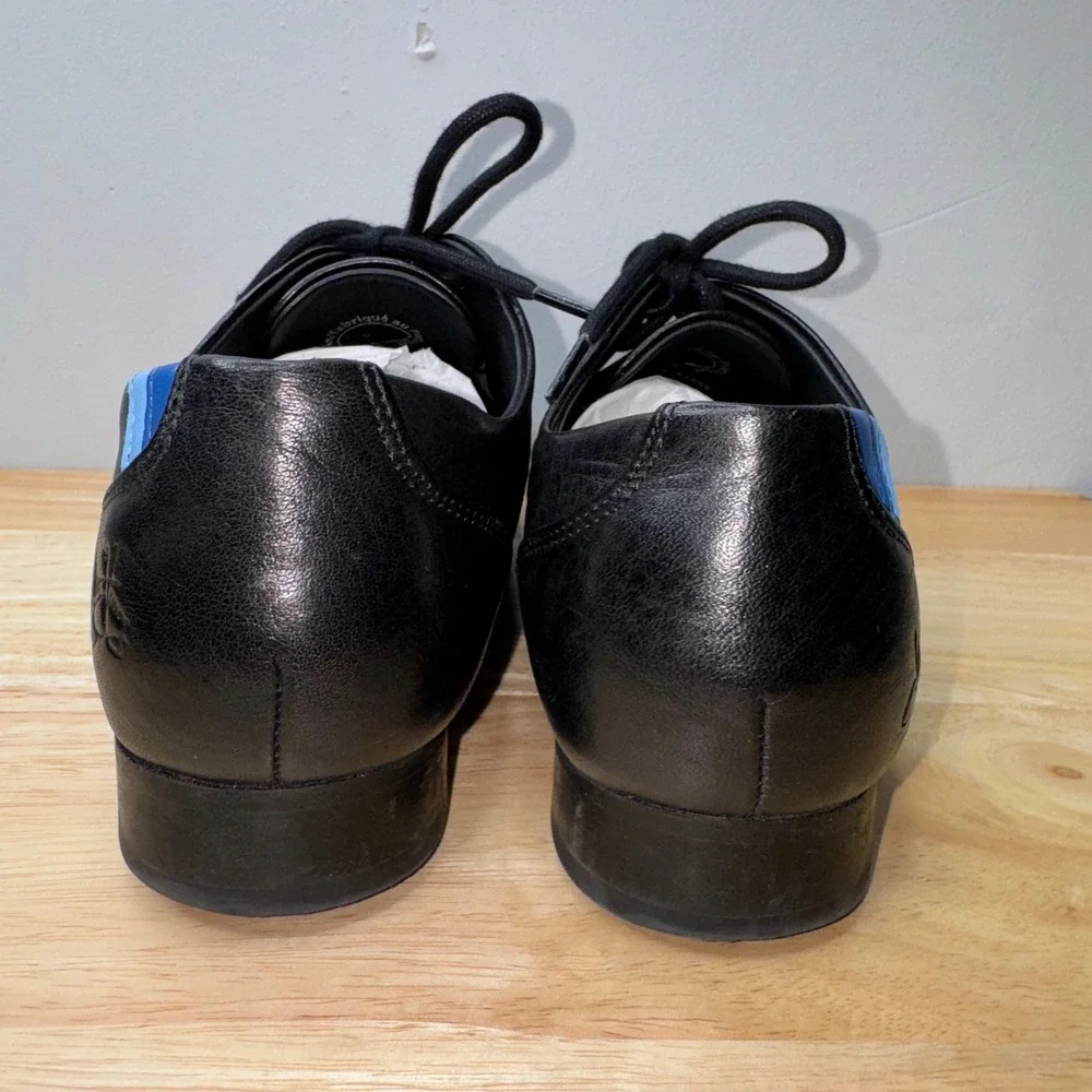 John Fluevog CBC Black Pebbled Leather Derby Oxford Shoes Mens 7 Womens 9
